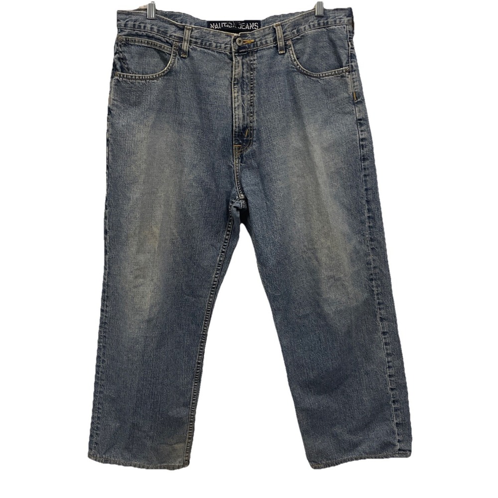 Nautica Men's Bootcut Jeans - Faded Blue Denim